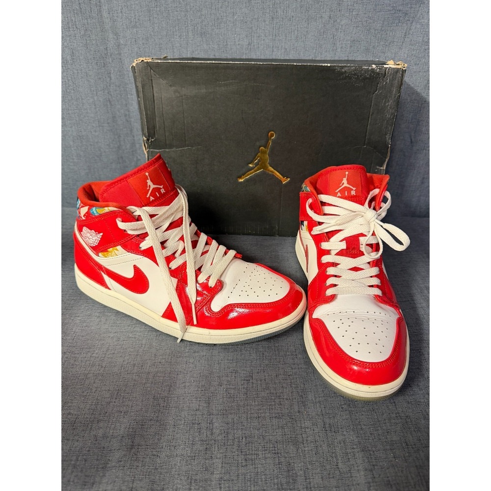 Nike Mens Air Jordan 1 Mid SE DC7294-600 Red Basketball Shoes Sneakers‎ Size 9.5